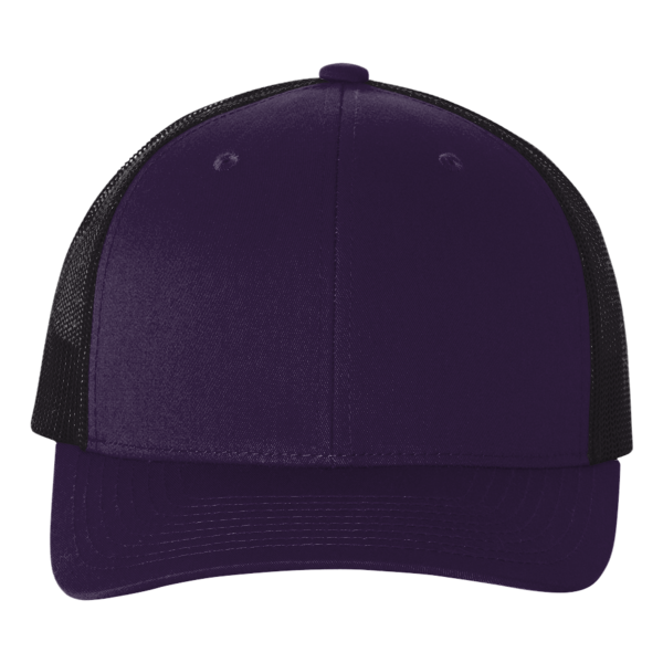 econscious Eco Trucker Cap, Beetroot / Black / Black, Front view