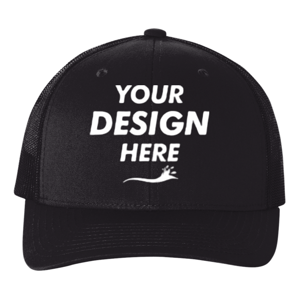 econscious Eco Trucker Cap, Black / Black / Black, Front view, Mockup