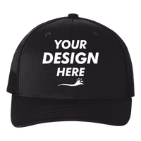 econscious Eco Trucker Cap, Black / Black / Black, Front view, Mockup