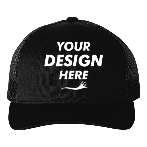 econscious Eco Trucker Cap, Black / Black, Front view, Mockup