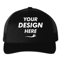 econscious Eco Trucker Cap, Black / Black, Front view, Mockup