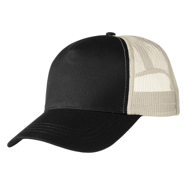 econscious Eco Trucker Cap, Black / Oyster, Left Side view