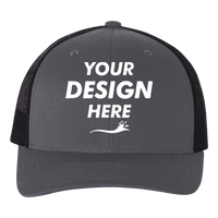 econscious Eco Trucker Cap, Charcoal / Black / Black, Front view, Mockup