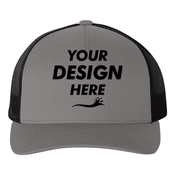 econscious Eco Trucker Cap, Charcoal / Black, Front view, Mockup