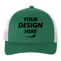 econscious Eco Trucker Cap, Green / White / White, Front view, Mockup