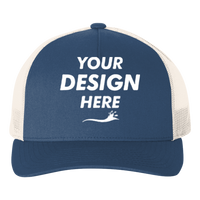 econscious Eco Trucker Cap, Pacific / Oyster, Front view, Mockup