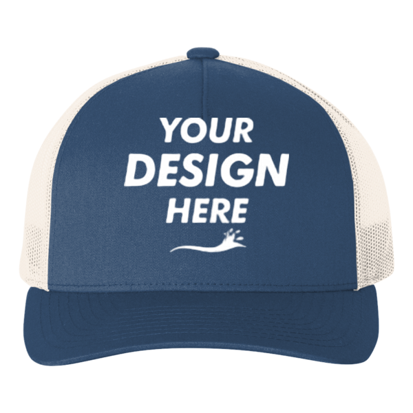 econscious Eco Trucker Cap, Pacific / Oyster, Front view, Mockup