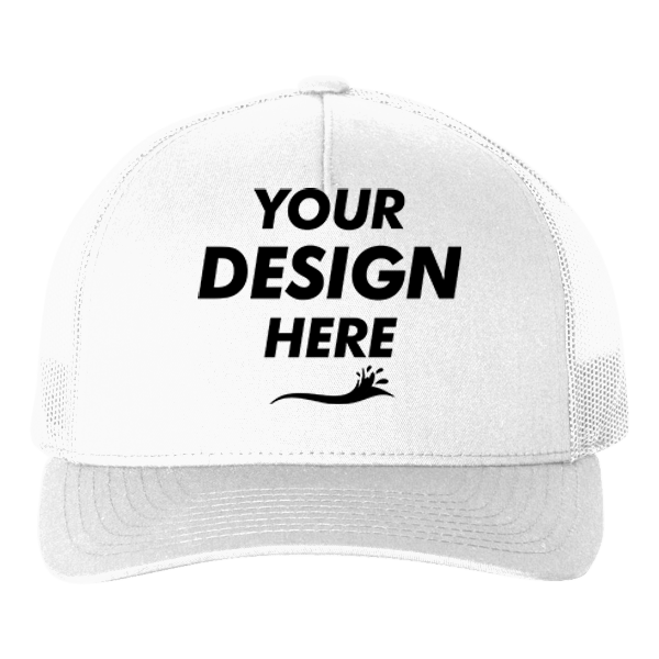 econscious Eco Trucker Cap, White / White, Front view, Mockup
