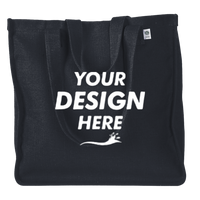 econscious Hemp Market Tote, Black, Front view, Mockup