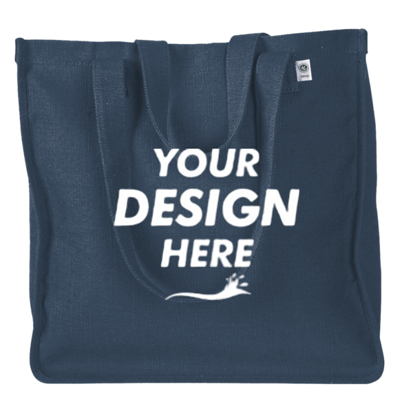 econscious Hemp Market Tote, Navy, Front view, Mockup