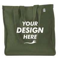 econscious Hemp Market Tote, Olive, Front view, Mockup