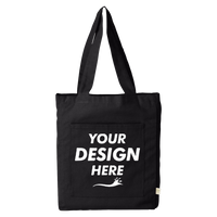 econscious Reclaimist Fiber Everywhere Tote, Black, Front view, Mockup