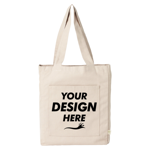 econscious Reclaimist Fiber Everywhere Tote, Natural, Front view, Mockup