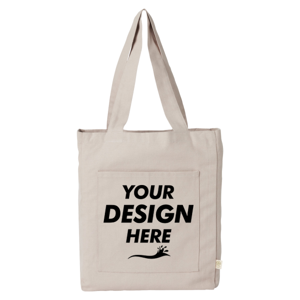 econscious Reclaimist Fiber Everywhere Tote, Pumice, Front view, Mockup