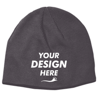 econscious Thin Rib 9" Beanie, Charcoal, Front view, Mockup