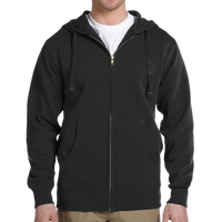 econscious Unisex Heritage Full-Zip Hooded Sweatshirt, Black, Front view