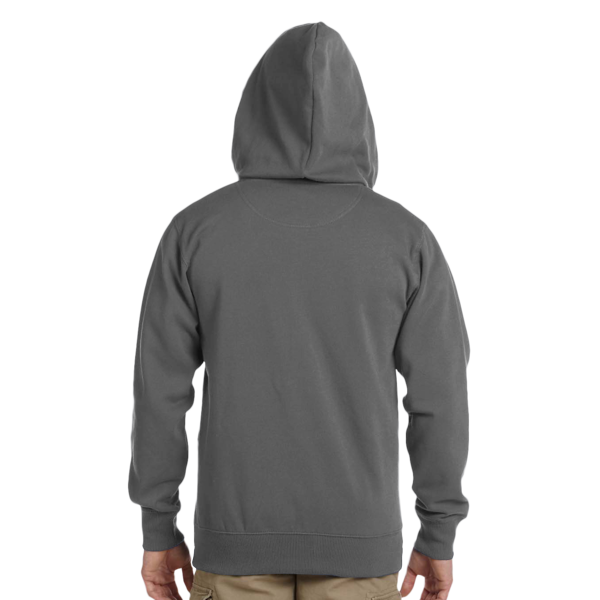 econscious Unisex Heritage Full-Zip Hooded Sweatshirt, Charcoal, Back view