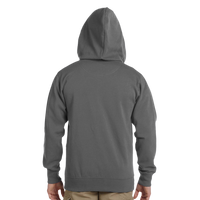 econscious Unisex Heritage Full-Zip Hooded Sweatshirt, Charcoal, Back view