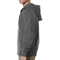 econscious Unisex Heritage Full-Zip Hooded Sweatshirt, Charcoal, Left Sleeve view