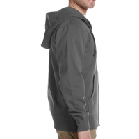 econscious Unisex Heritage Full-Zip Hooded Sweatshirt, Charcoal, Right Sleeve view