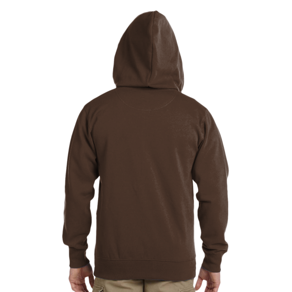 econscious Unisex Heritage Full-Zip Hooded Sweatshirt, Earth, Back view