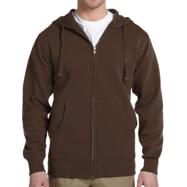 econscious Unisex Heritage Full-Zip Hooded Sweatshirt, Earth, Front view