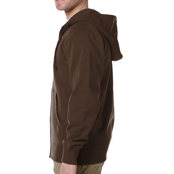 econscious Unisex Heritage Full-Zip Hooded Sweatshirt, Earth, Left Sleeve view