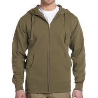 econscious Unisex Heritage Full-Zip Hooded Sweatshirt, Jungle, Front view