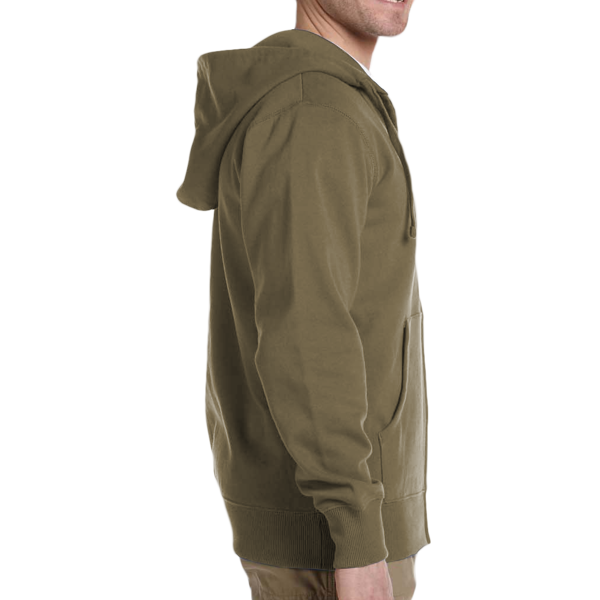 econscious Unisex Heritage Full-Zip Hooded Sweatshirt, Jungle, Right Sleeve view