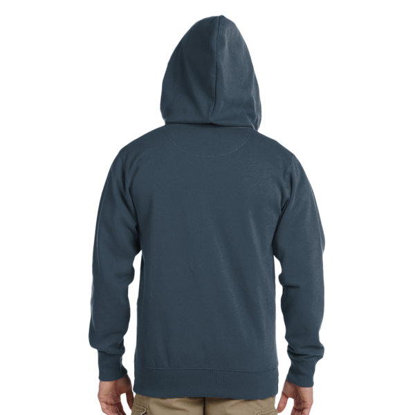 econscious Unisex Heritage Full-Zip Hooded Sweatshirt, Pacific, Back view