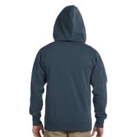 econscious Unisex Heritage Full-Zip Hooded Sweatshirt, Pacific, Back view