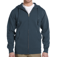 econscious Unisex Heritage Full-Zip Hooded Sweatshirt, Pacific, Front view