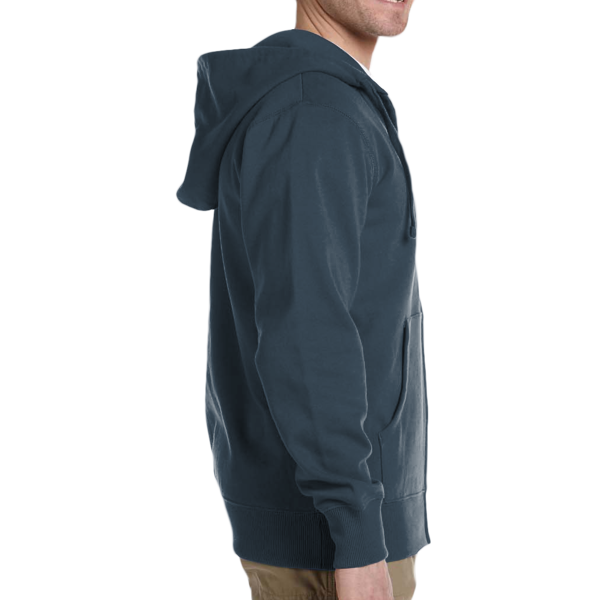 econscious Unisex Heritage Full-Zip Hooded Sweatshirt, Pacific, Right Sleeve view
