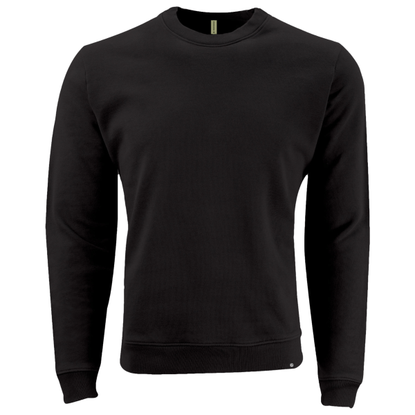 econscious Unisex Motion Crewneck Sweatshirt, Black, Front view
