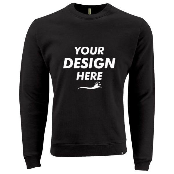 econscious Unisex Motion Crewneck Sweatshirt, Black, Front view, Mockup