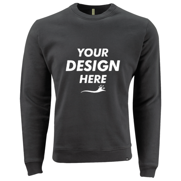 econscious Unisex Motion Crewneck Sweatshirt, Graphite, Front view, Mockup