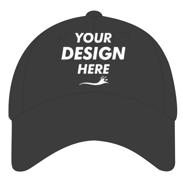 econscious Washed Hemp Unstructured Baseball Cap, Black, Front view, Mockup