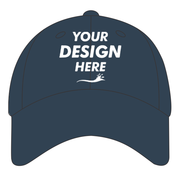 econscious Washed Hemp Unstructured Baseball Cap, Navy, Front view, Mockup