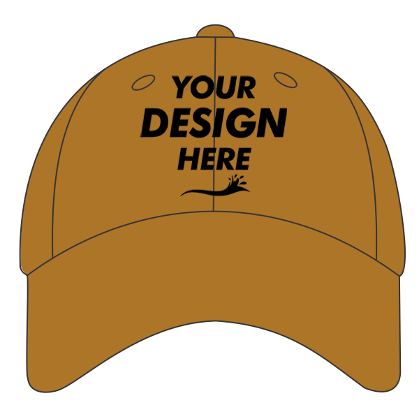 econscious Washed Hemp Unstructured Baseball Cap, Old Gold, Front view, Mockup