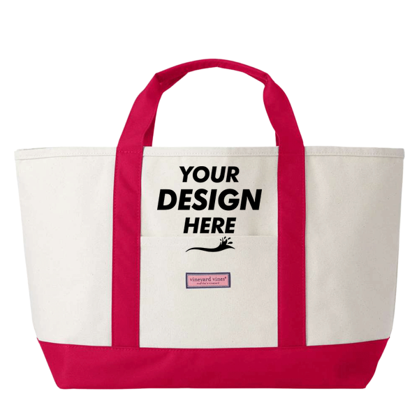 vineyard vines Captain Tote Bag, Light House Red, Front view, Mockup