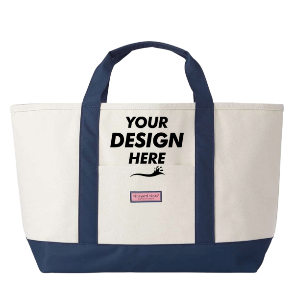 vineyard vines Captain Tote Bag, Natural, Front view, Mockup