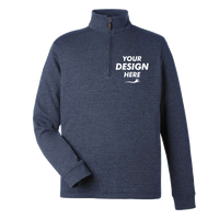 vineyard vines Men's Bluffs Quarter-Zip Pullover, Nautical Navy, Front view, Mockup