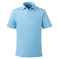 vineyard vines Men's Bradley Stripe Sankaty Polo, Andros Blue, Front view