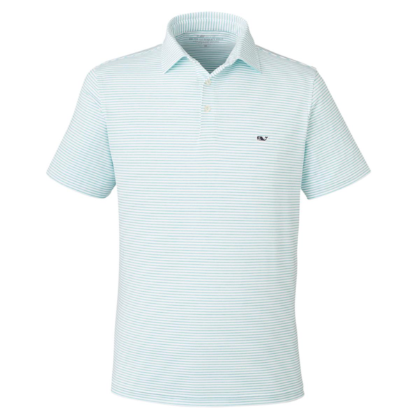 vineyard vines Men's Bradley Stripe Sankaty Polo, Andros Blue Tejeda, Front view
