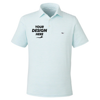 vineyard vines Men's Bradley Stripe Sankaty Polo, Andros Blue Tejeda, Front view, Mockup