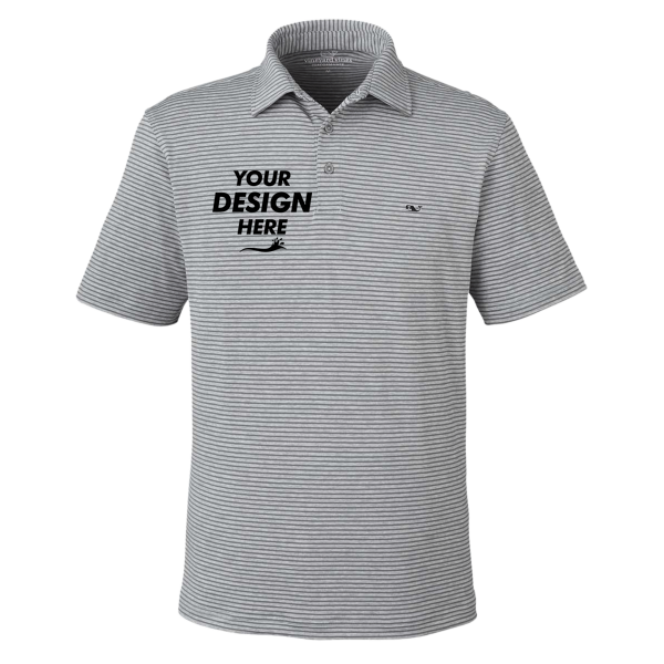 vineyard vines Men's Bradley Stripe Sankaty Polo, Hammerhead Tj, Front view, Mockup