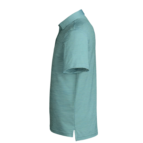 vineyard vines Men's Bradley Stripe Sankaty Polo, Sea Clay Green, Left Sleeve view