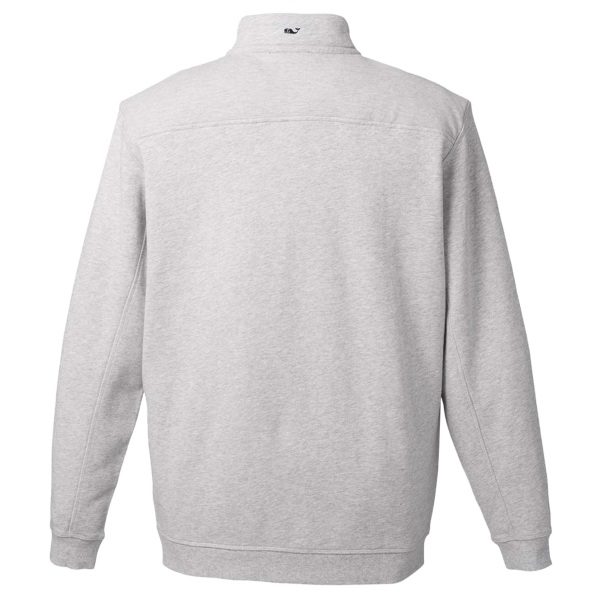 vineyard vines Men's Collegiate Shep Quarter-Zip Sweatshirt, Grey Heather, Back view