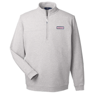 vineyard vines Men's Collegiate Shep Quarter-Zip Sweatshirt, Grey Heather, Front view