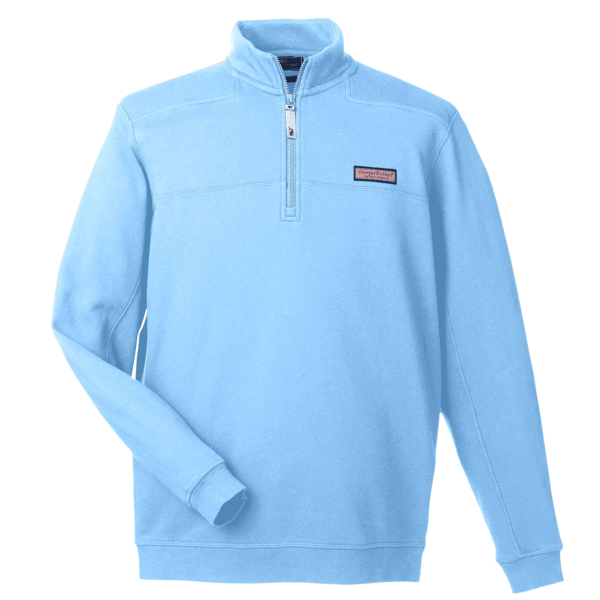 vineyard vines Men's Collegiate Shep Quarter-Zip Sweatshirt, Jake Blue, Front view